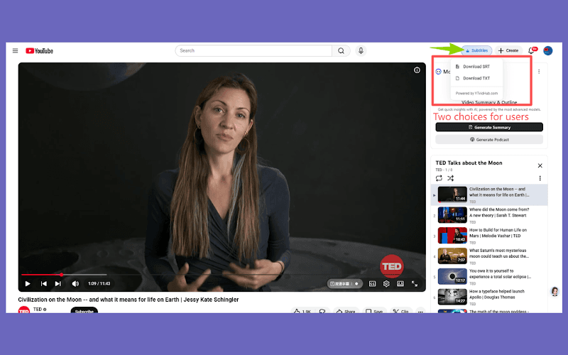 Install YTVidHub extension from Chrome Web Store
