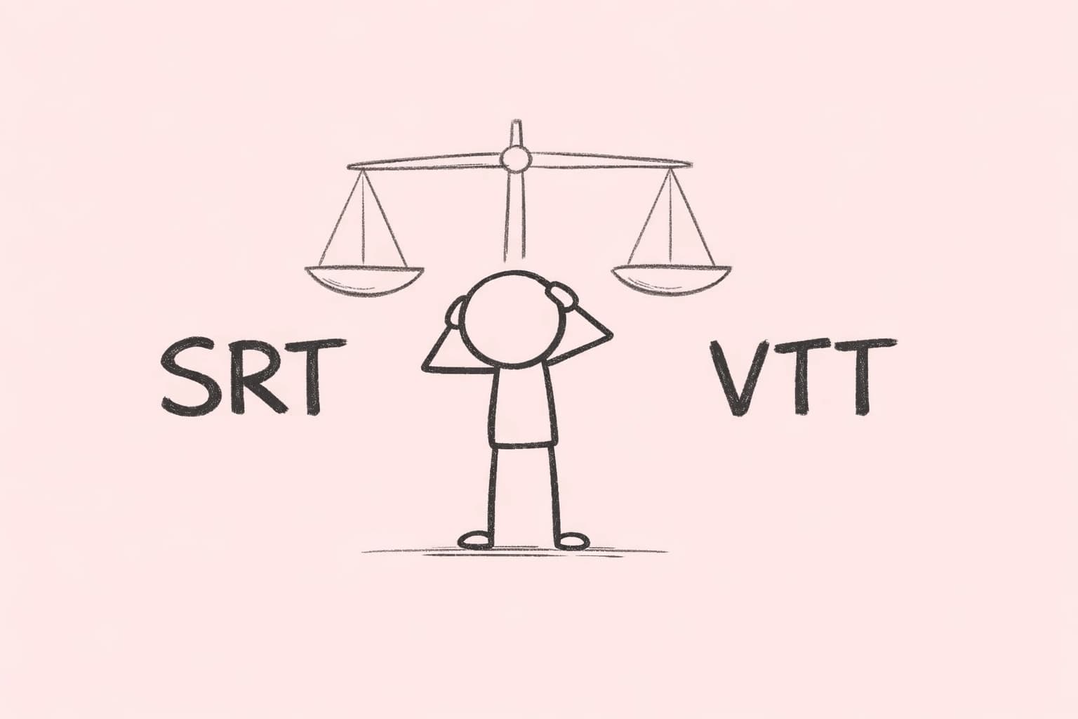 Technical SRT vs VTT comparison cover showing subtitle format differences